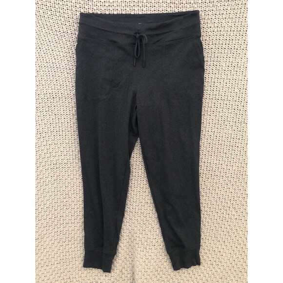 Lolë Women’s Large Charcoal Gray Lounge Jogger Pants Drawstring Waist Pockets - Picture 2 of 7